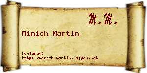 Minich Martin névjegykártya